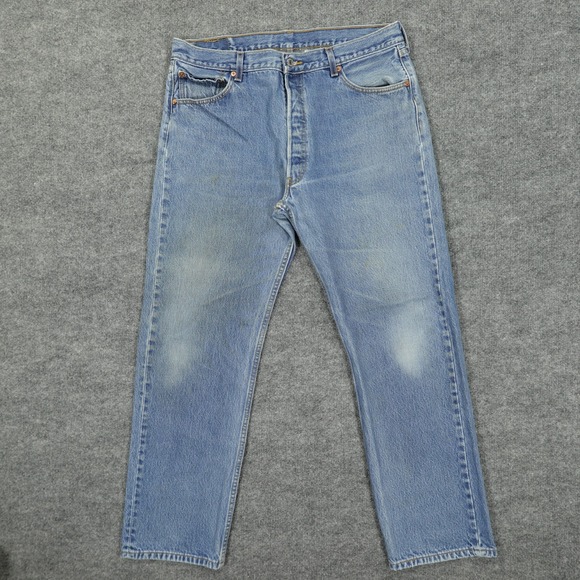 Vintage Levis 501 Mens Jeans 36x31 (Tag 38x34) Blue Original Straight Button Fly